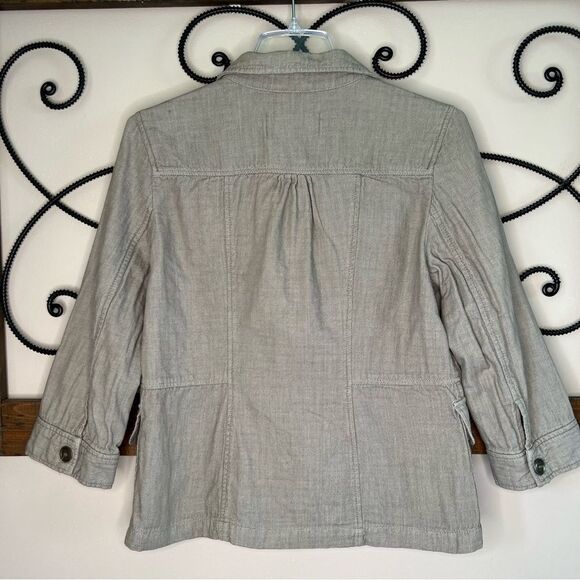 Caslon Cotton Khaki Green Quarter Sleeve Jacket Trench Coat Blazer Size M - Picture 4 of 15